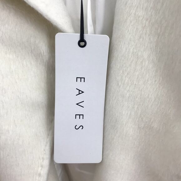 EAVES The Jacintha Faux Fur Coat L Womens Tie Waist Belt Open Front Longline NWD - Picture 5 of 8